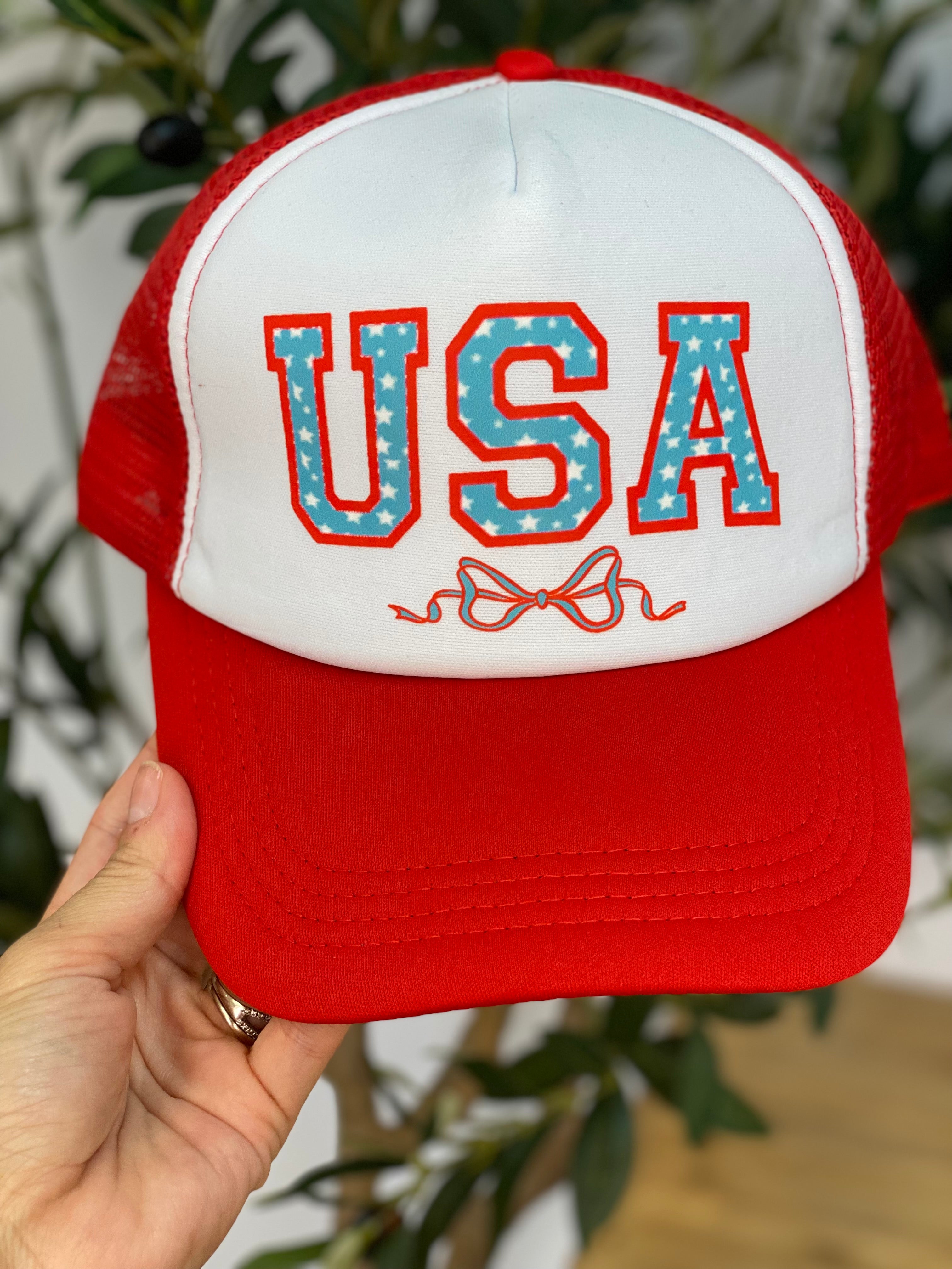 USA Trucker Hat-300 Headwear-The Lovely Closet-The Lovely Closet, Women's Fashion Boutique in Alexandria, KY
