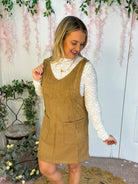Faux Suede Jumper-180 Dresses-The Lovely Closet-The Lovely Closet, Women's Fashion Boutique in Alexandria, KY