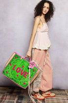 LOVE Bandana Quilted Tote Bag-280 Accessories-Pol Clothing-The Lovely Closet, Women's Fashion Boutique in Alexandria, KY