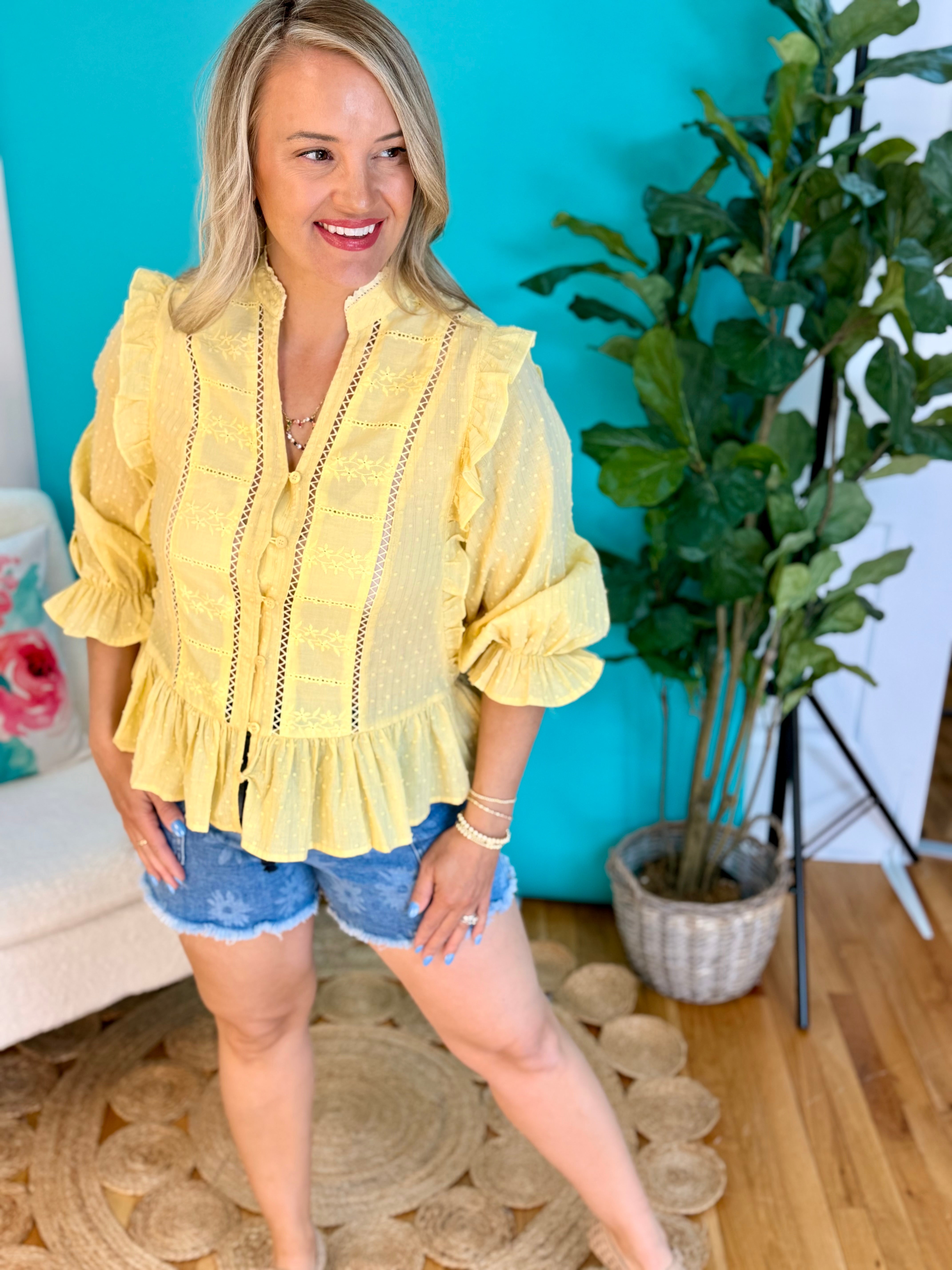 Sunny Gatherings Top-110 Long Sleeve Top-easel-The Lovely Closet, Women's Fashion Boutique in Alexandria, KY