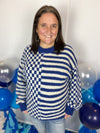 I Love Blue & White Sweater-Sweaters-The Lovely Closet-The Lovely Closet, Women's Fashion Boutique in Alexandria, KY