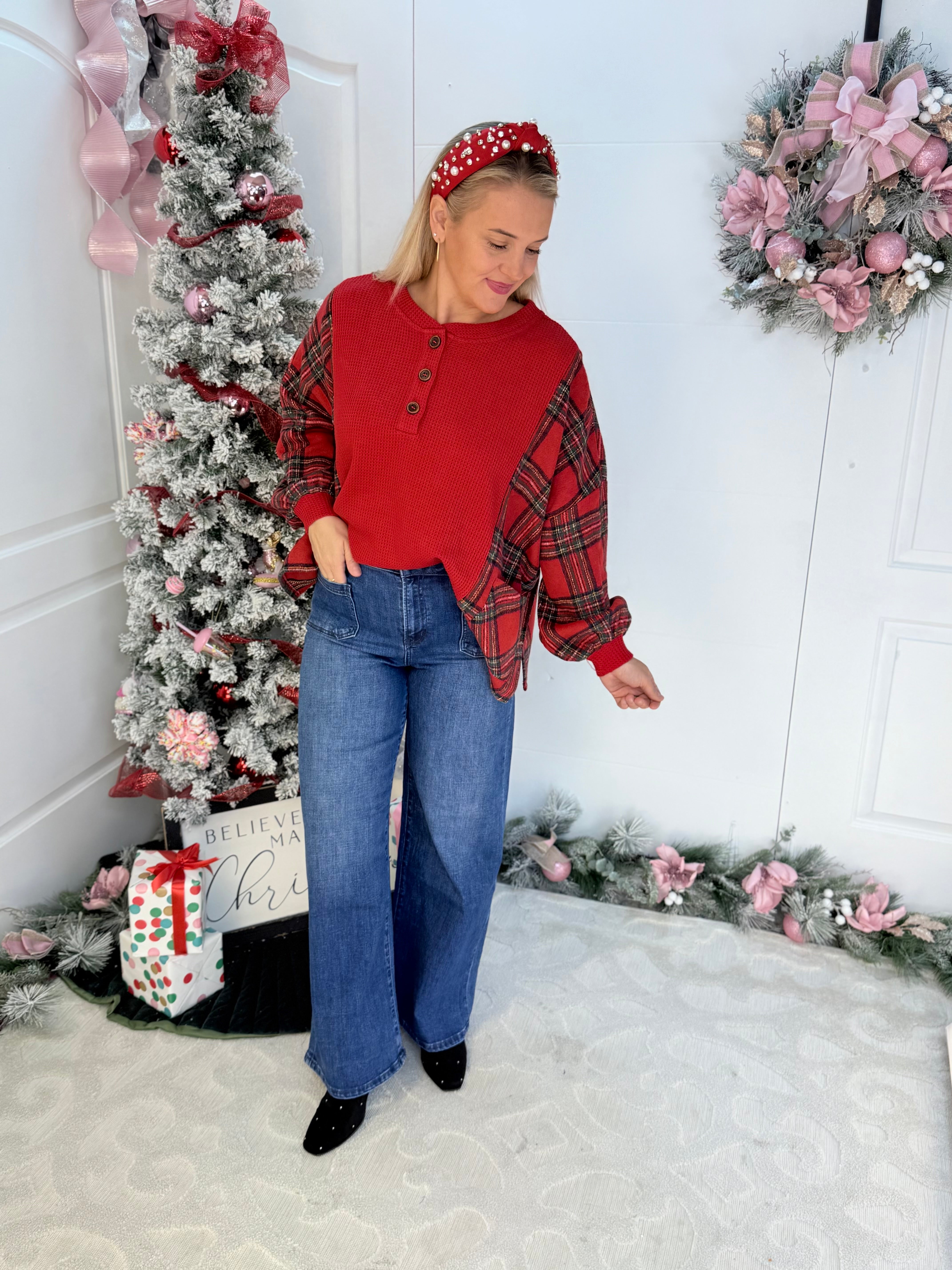 Christmas Town Pullover-110 Long Sleeve Top-Bibi-The Lovely Closet, Women's Fashion Boutique in Alexandria, KY