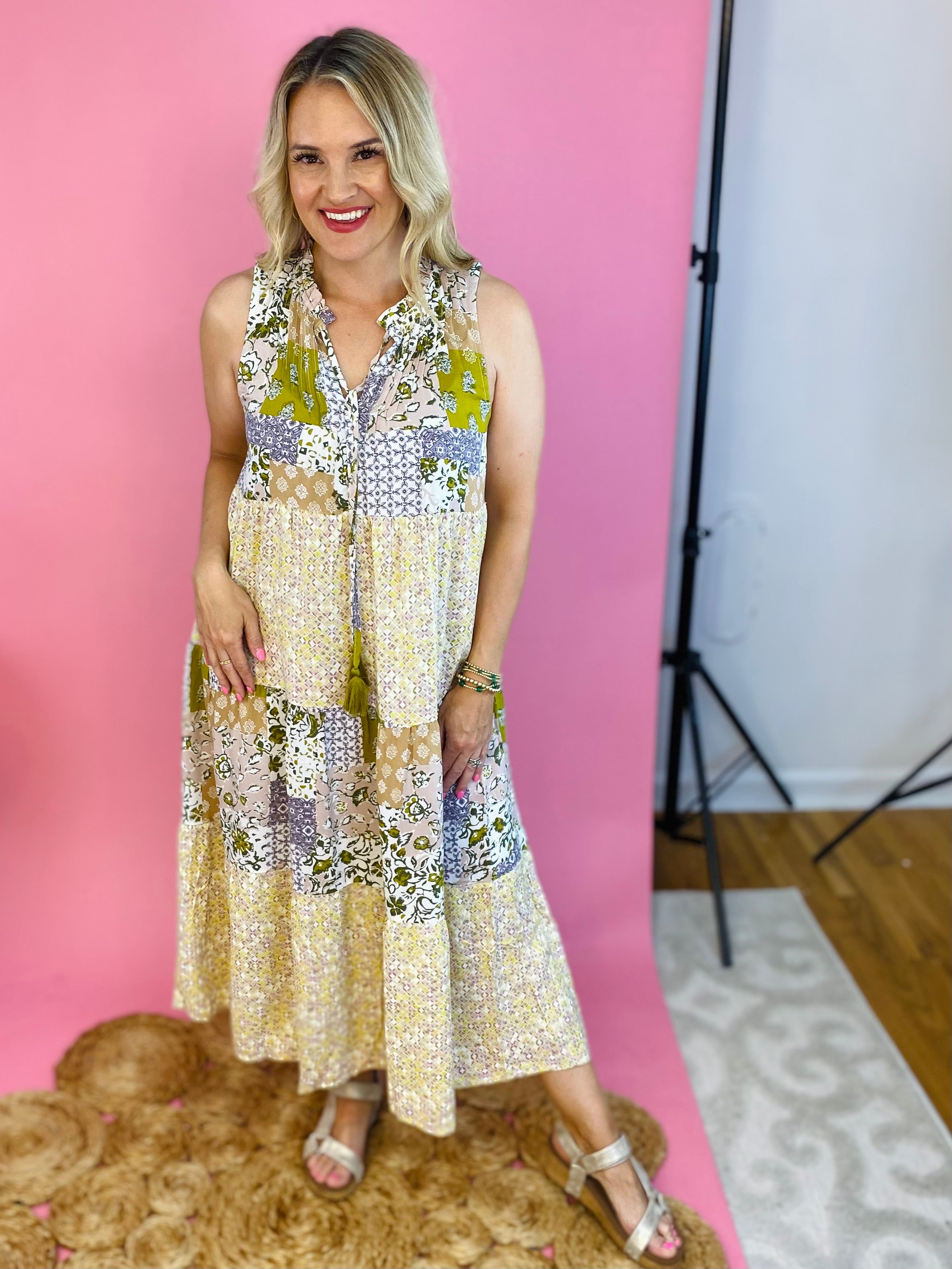 Boho Beachy Midi Dress-180 Dresses-Mystree-The Lovely Closet, Women's Fashion Boutique in Alexandria, KY