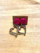 Pop of Color RoseHeart Earrings-250 Jewelry-RH-The Lovely Closet, Women's Fashion Boutique in Alexandria, KY