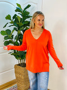 Dream Sweater - Burnt Orange-140 Sweaters-zenana-The Lovely Closet, Women's Fashion Boutique in Alexandria, KY