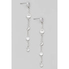 Rhinestone Stud Silver Drop Earrings-250 Jewelry-Fame-The Lovely Closet, Women's Fashion Boutique in Alexandria, KY