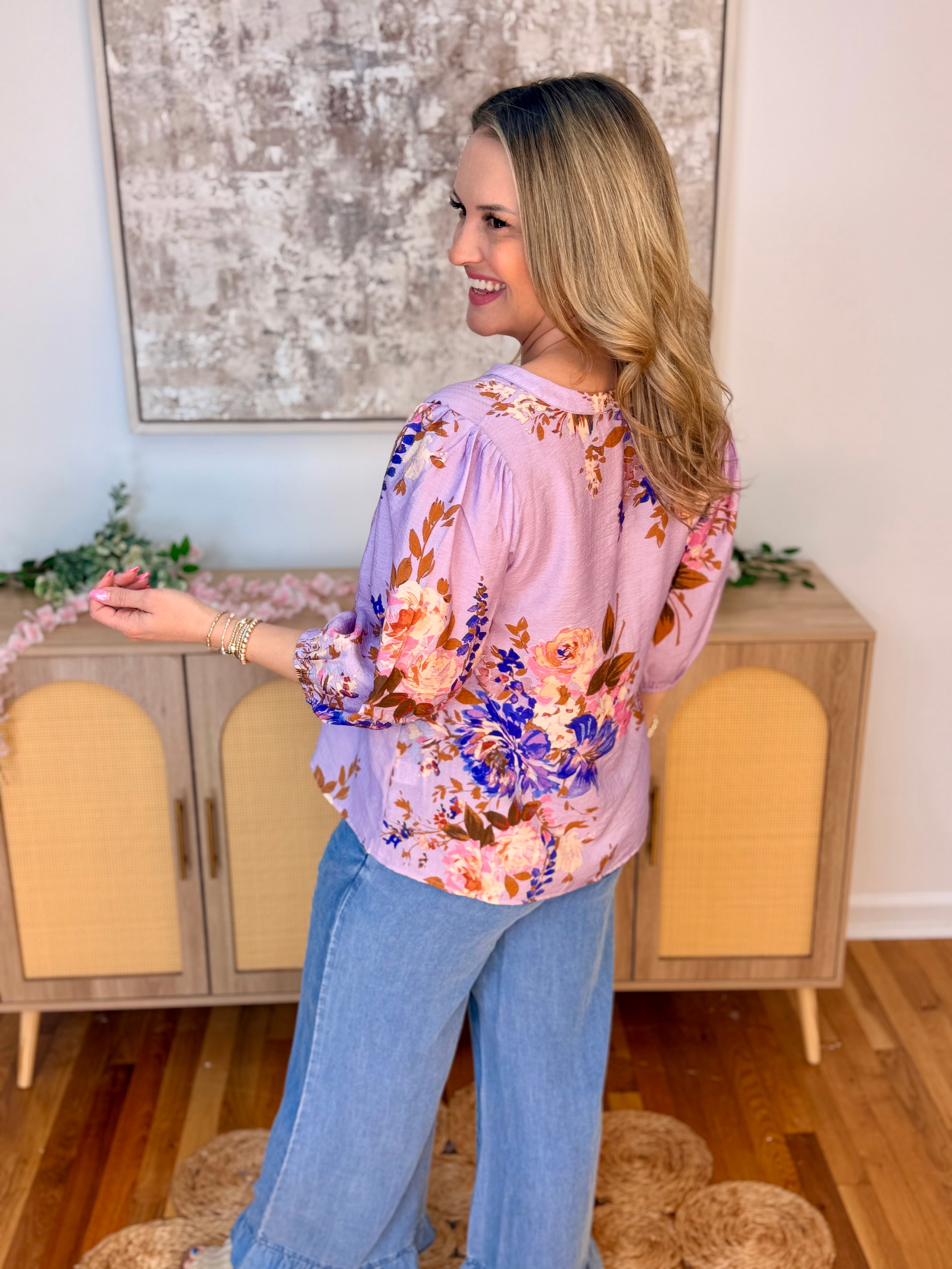Secret Garden Blouse-110 Long Sleeve Top-Oddi-The Lovely Closet, Women's Fashion Boutique in Alexandria, KY