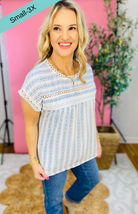 Clear Skies Blouse-100 Short Sleeve Tops-Blu Pepper-The Lovely Closet, Women's Fashion Boutique in Alexandria, KY