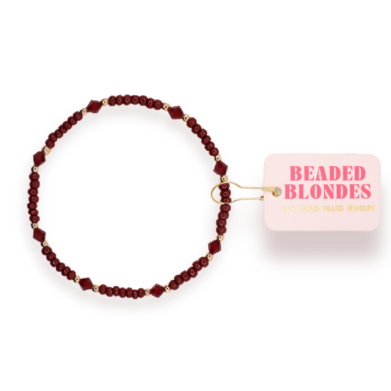 Eleanor Bracelet in Burgundy: Standard 6.75 inch-280 Accessories-Beaded Blondes-The Lovely Closet, Women's Fashion Boutique in Alexandria, KY