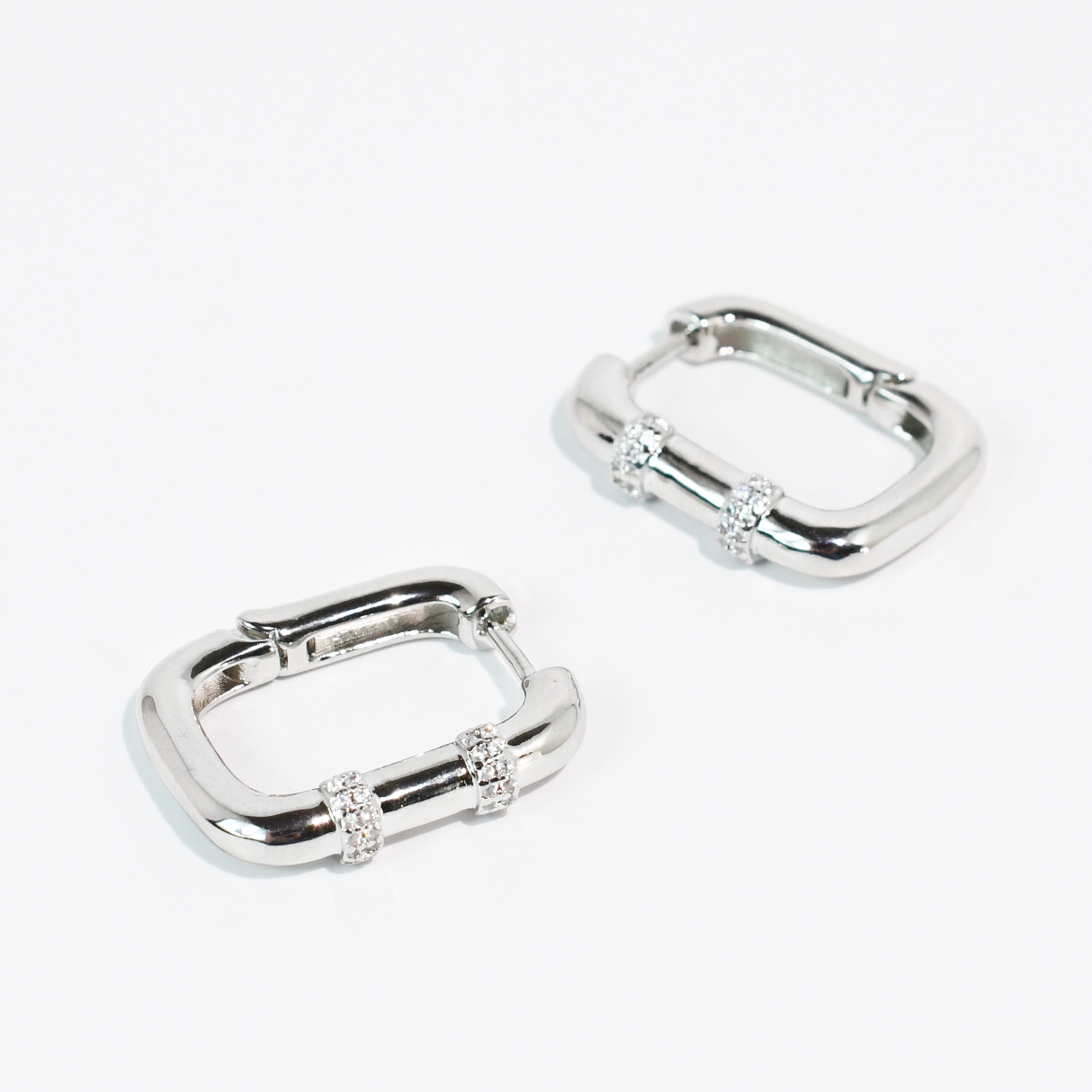 Luxe Huggies Silver-250 Jewelry-Treasure Jewels Inc.-The Lovely Closet, Women's Fashion Boutique in Alexandria, KY