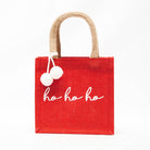 HoHoHo Petite Gift Tote Red/White-Tote Bags-The Royal Standard-The Lovely Closet, Women's Fashion Boutique in Alexandria, KY