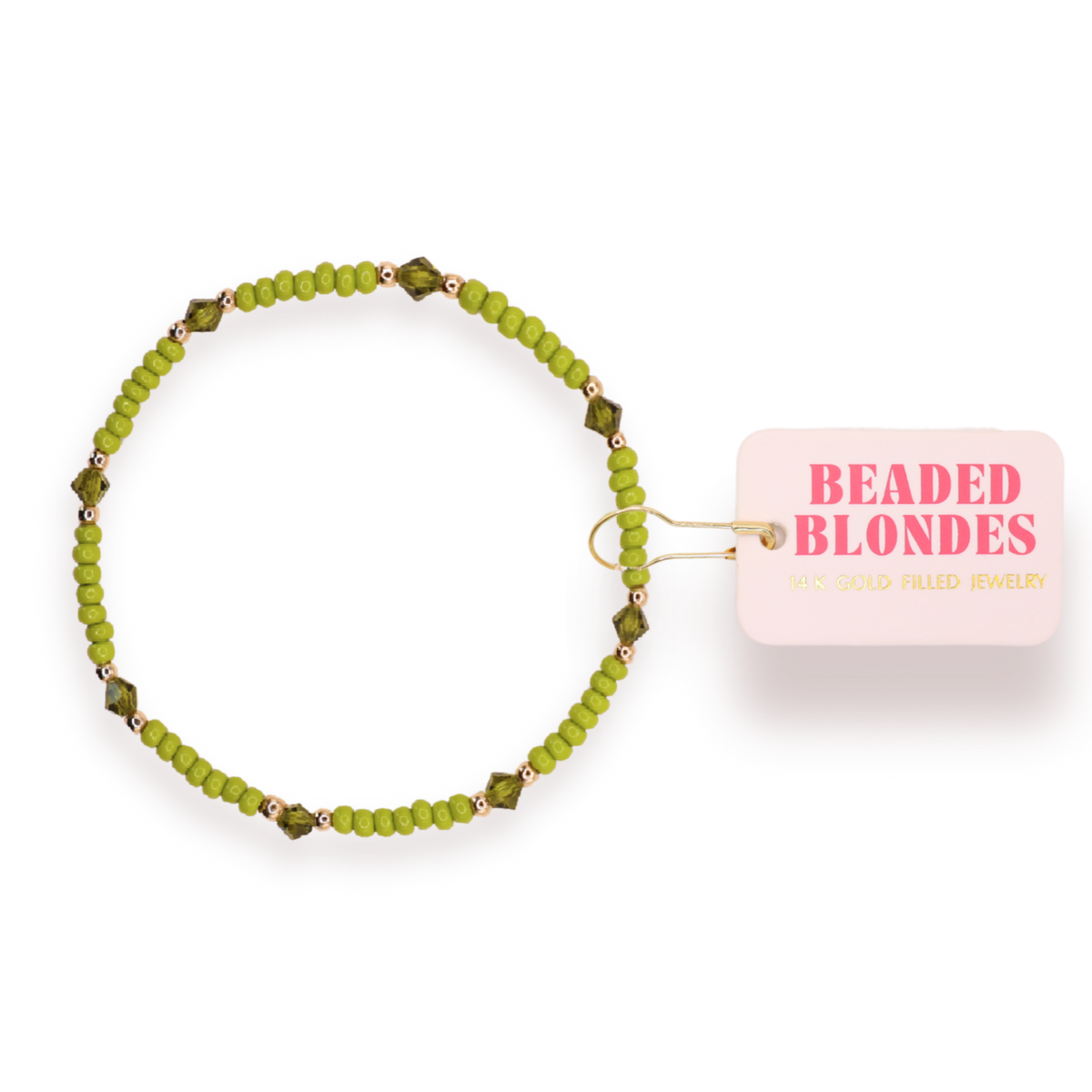 Eleanor Bracelet in Olive: Extended 7.25 inch-bracelet-Beaded Blondes-The Lovely Closet, Women's Fashion Boutique in Alexandria, KY