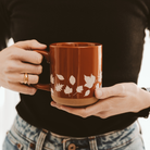 White Fall Leaves Stoneware Coffee Mug-310 Gift-Sweet Water Decor-The Lovely Closet, Women's Fashion Boutique in Alexandria, KY