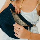 Suede Westlyn Woven Bum Bag: Suede Navy-290 Bag/Handbags-Pretty Simple-The Lovely Closet, Women's Fashion Boutique in Alexandria, KY