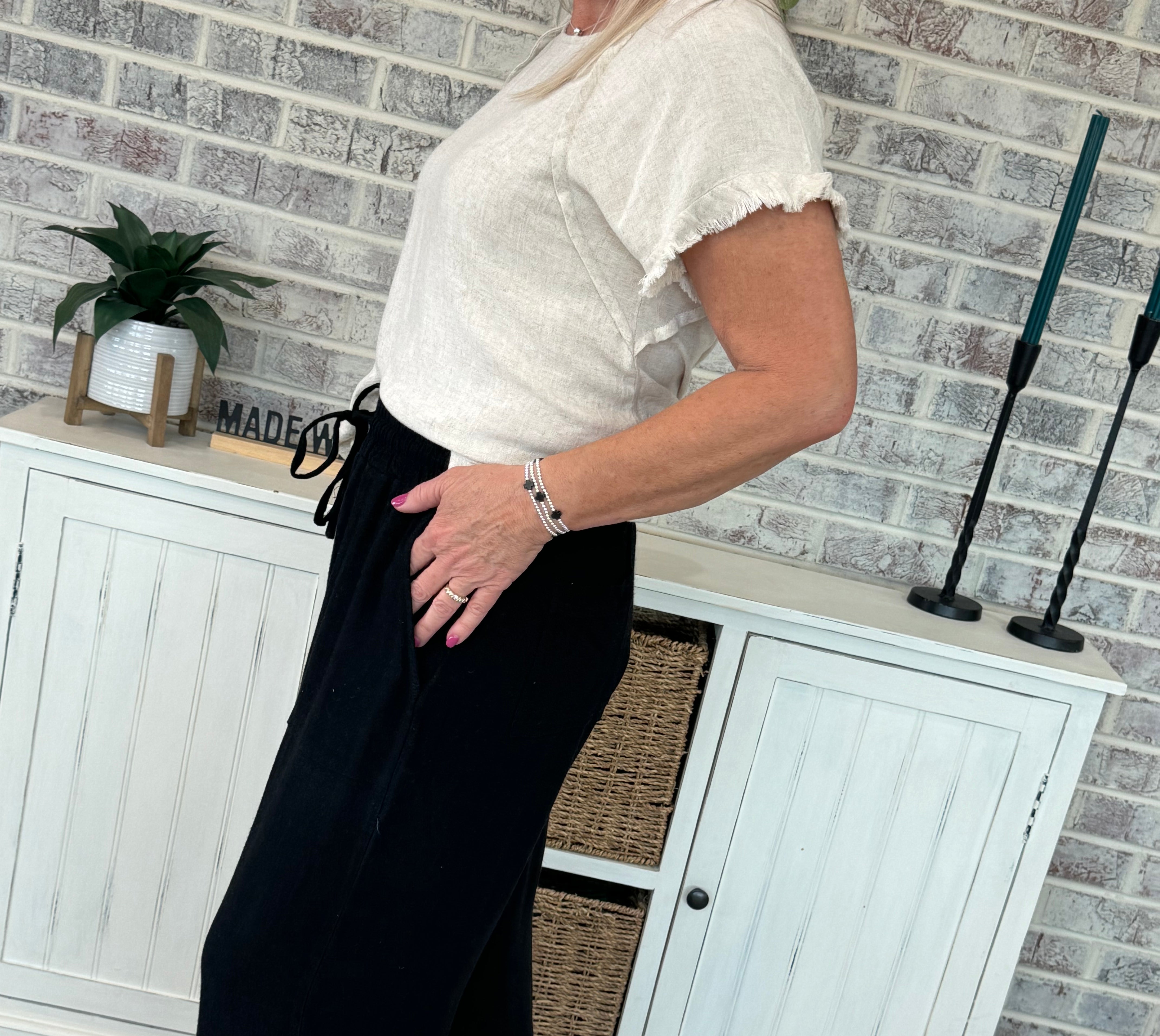 Classic Linen Pant - Midnight-Pants-The Lovely Closet-The Lovely Closet, Women's Fashion Boutique in Alexandria, KY