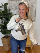 Jacquard Wool Blend Horse Sweater-140 Sweaters-Anniewear-The Lovely Closet, Women's Fashion Boutique in Alexandria, KY