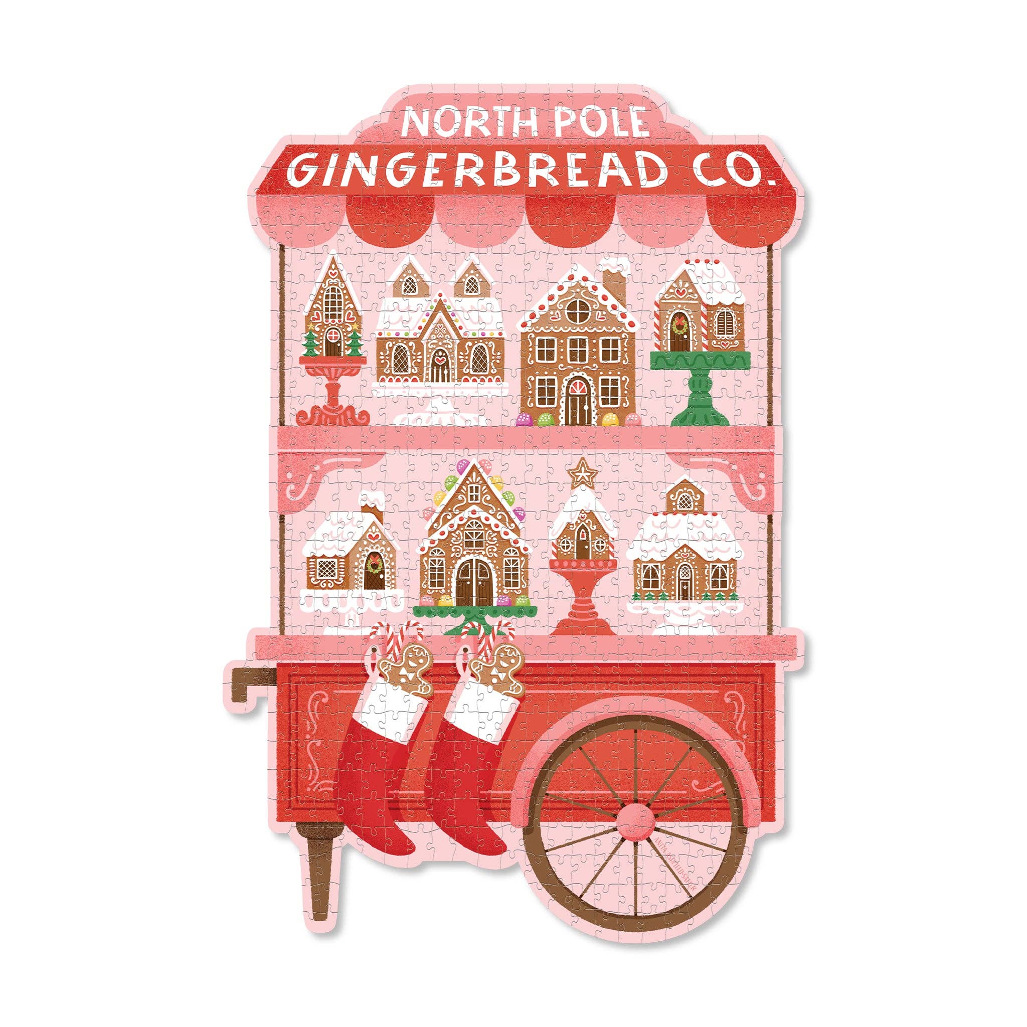 North Pole Gingerbread Co Shaped Christmas Puzzle-310 Gift-My Mind’s Eye-The Lovely Closet, Women's Fashion Boutique in Alexandria, KY