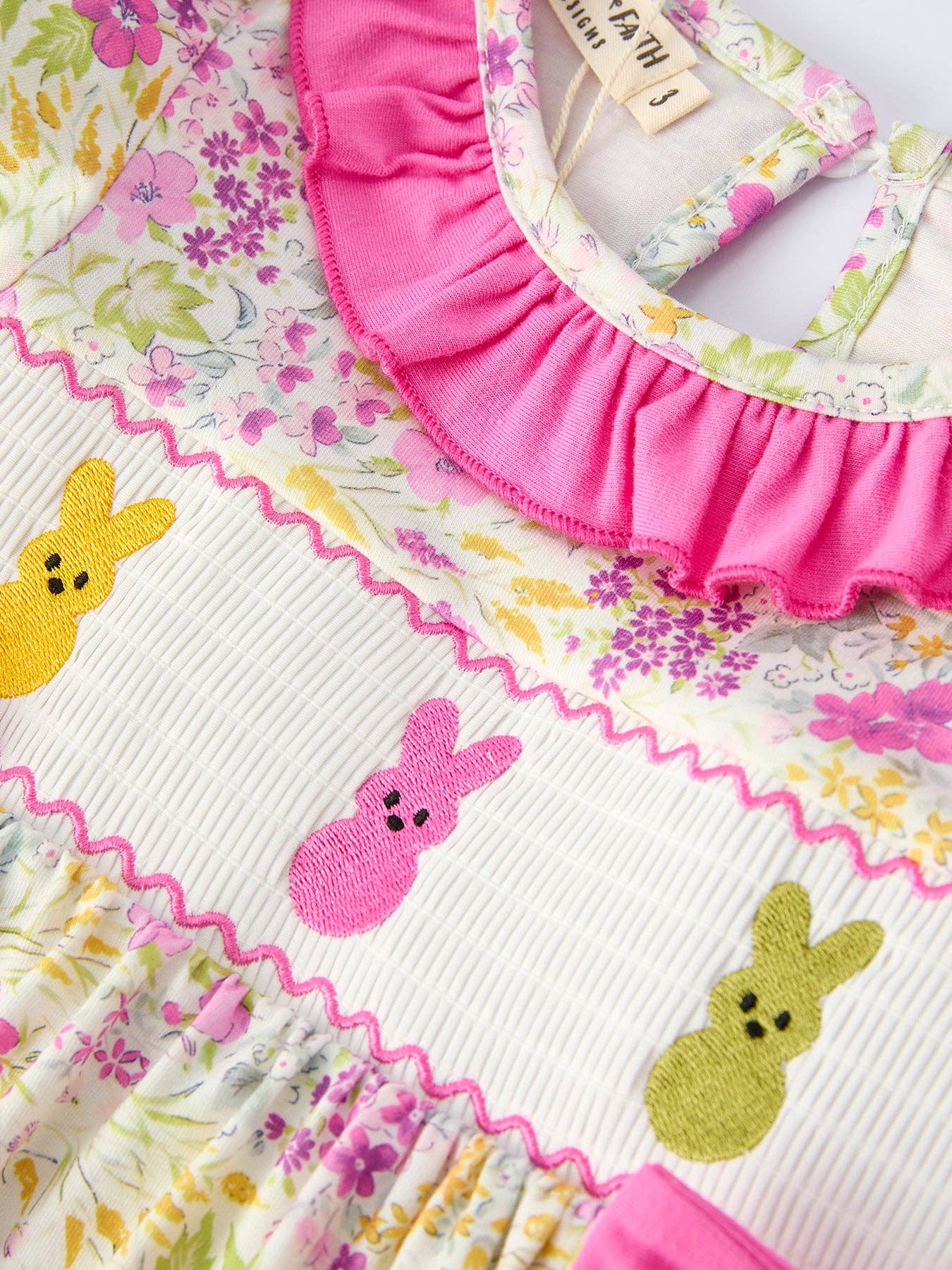 Easter Pink Bunny Embroidered Long Sleeve Dress-360 Carolines Closet-Rylee Faith Designs-The Lovely Closet, Women's Fashion Boutique in Alexandria, KY