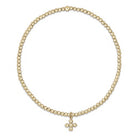 Classic Gold 2mm Beaded Signature Cross Small Gold Charm-260 eNewton-eNewton-The Lovely Closet, Women's Fashion Boutique in Alexandria, KY