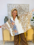 Oversize Crochet Contrast Pullover-110 Long Sleeve Top-Pol Clothing-The Lovely Closet, Women's Fashion Boutique in Alexandria, KY