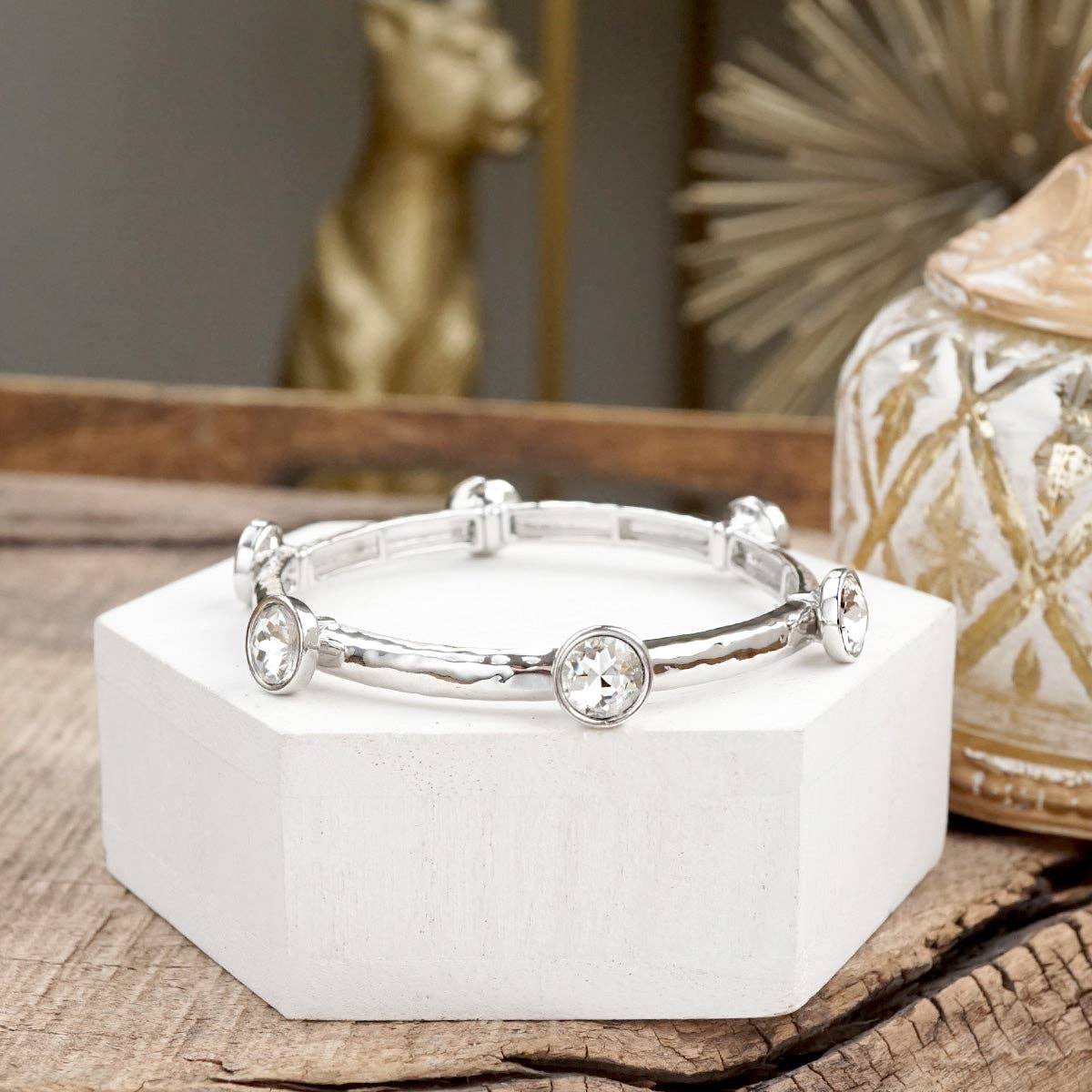 Sparkly Silver Tone Bracelet-250 Jewelry-PennyLine inc-The Lovely Closet, Women's Fashion Boutique in Alexandria, KY