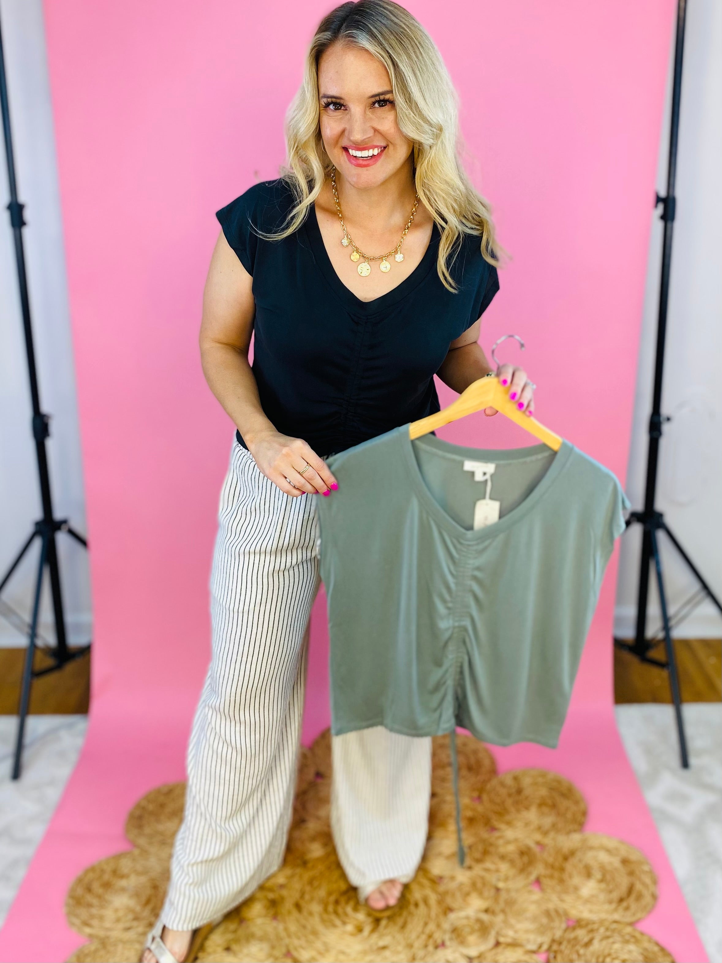 Simplicity Top - Black-100 Short Sleeve Tops-Mystree-The Lovely Closet, Women's Fashion Boutique in Alexandria, KY
