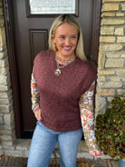Ready for Fall Knit Top - Brown-100 Short Sleeve Tops-La Miel-The Lovely Closet, Women's Fashion Boutique in Alexandria, KY