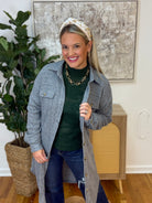 Harvest Moon Floral Jacquard Top - Hunter Green-110 Long Sleeve Top-Anniewear-The Lovely Closet, Women's Fashion Boutique in Alexandria, KY