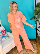 Mineral Washed Eyelet Bow pants-240 Pants-J.Her-The Lovely Closet, Women's Fashion Boutique in Alexandria, KY