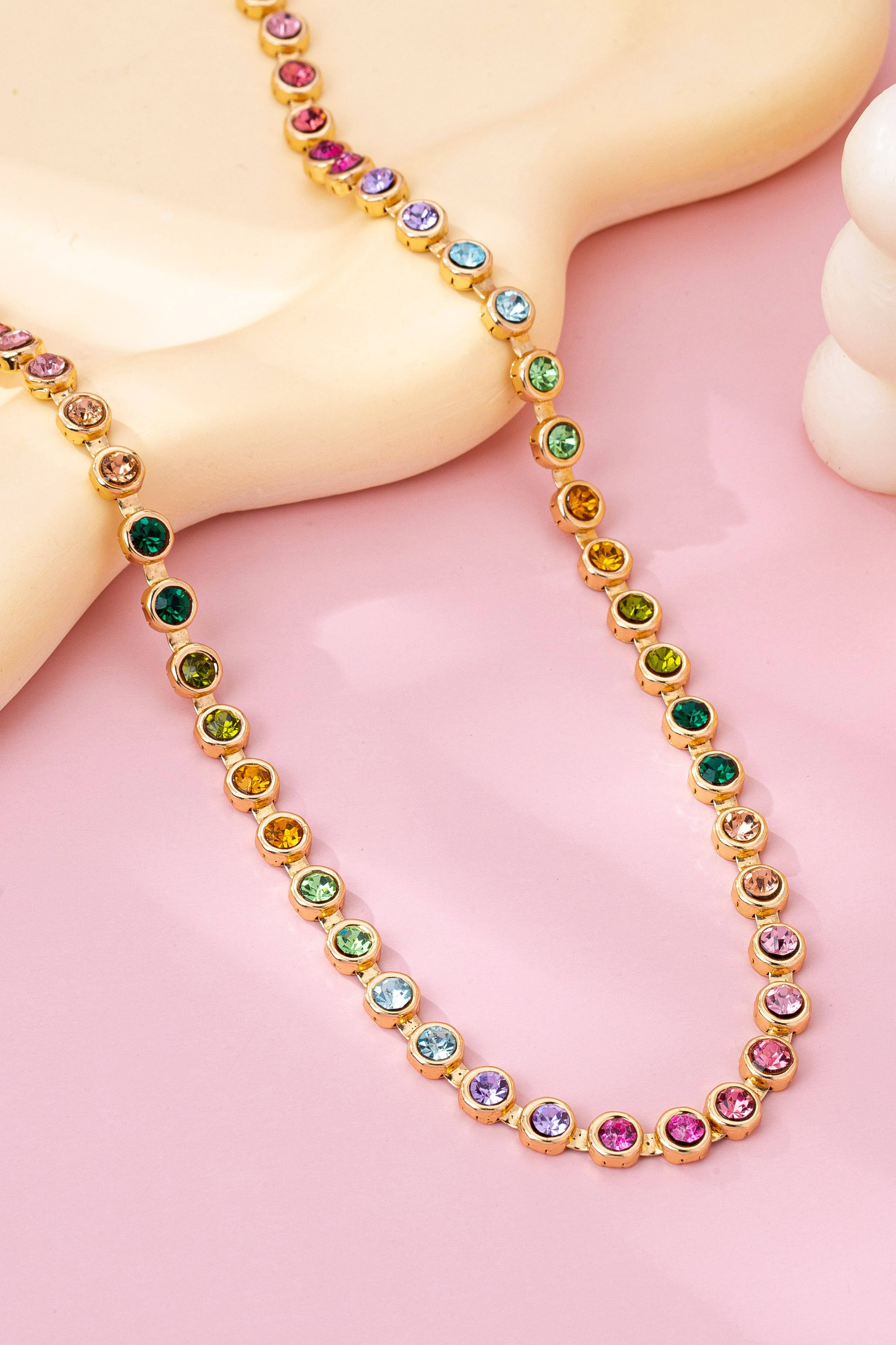 Gemstone Tennis Necklace-280 Accessories-JOSSLYN by wall to wall-The Lovely Closet, Women's Fashion Boutique in Alexandria, KY