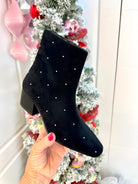 Corkys Such a Tease Black Faux Suede Bootie-270 Shoes-Corkys-The Lovely Closet, Women's Fashion Boutique in Alexandria, KY