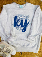 KY Hoops Basketball Graphic Sweatshirt-135 T-Shirt Bar-The Lovely Closet-The Lovely Closet, Women's Fashion Boutique in Alexandria, KY