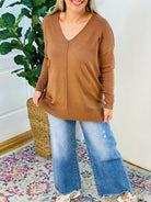 Dream Sweater - Lt. Brown-140 Sweaters-zenana-The Lovely Closet, Women's Fashion Boutique in Alexandria, KY