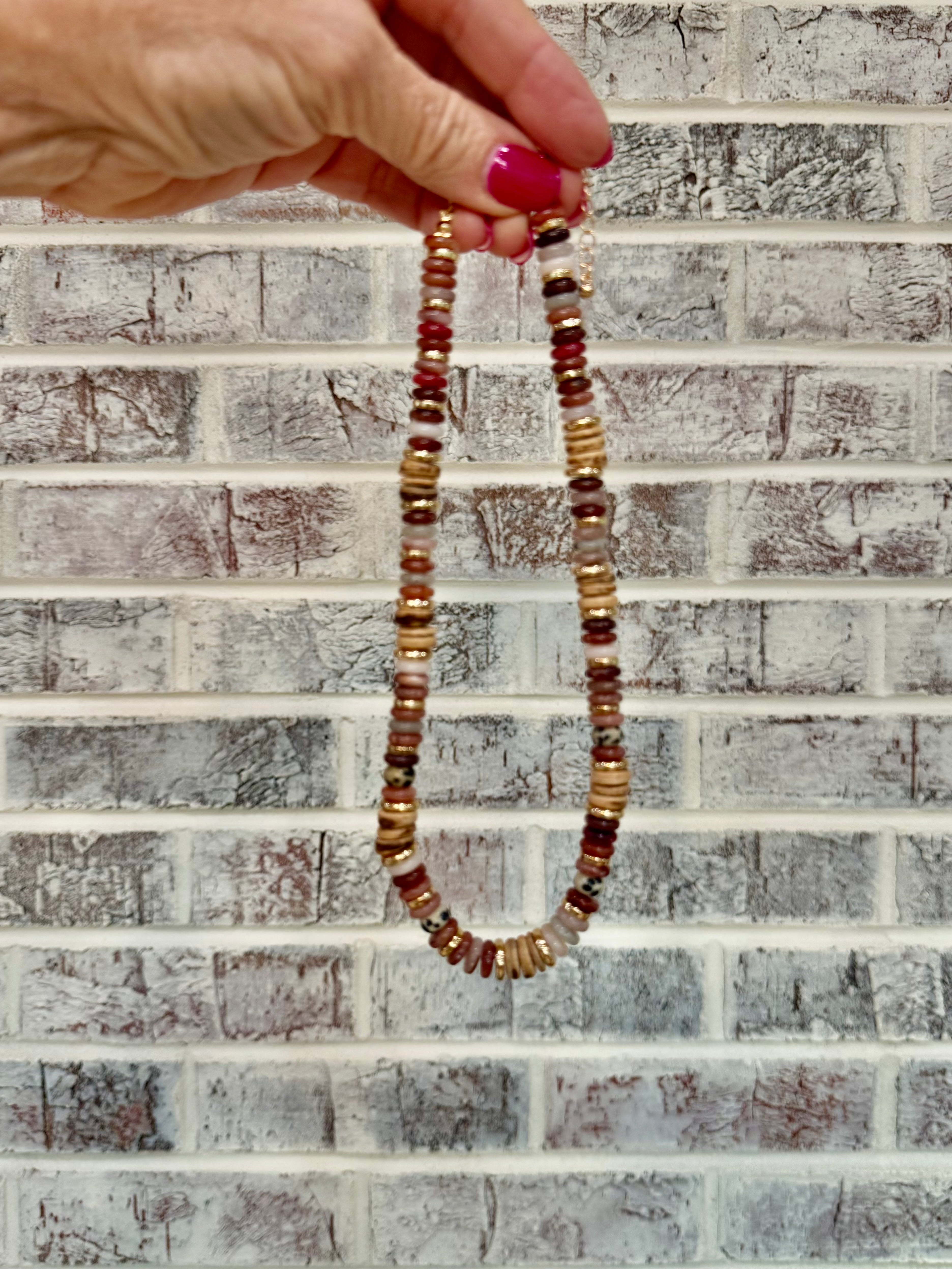 Mulled Berry Candy Bead Necklace-280 Accessories-Golden Stella-The Lovely Closet, Women's Fashion Boutique in Alexandria, KY