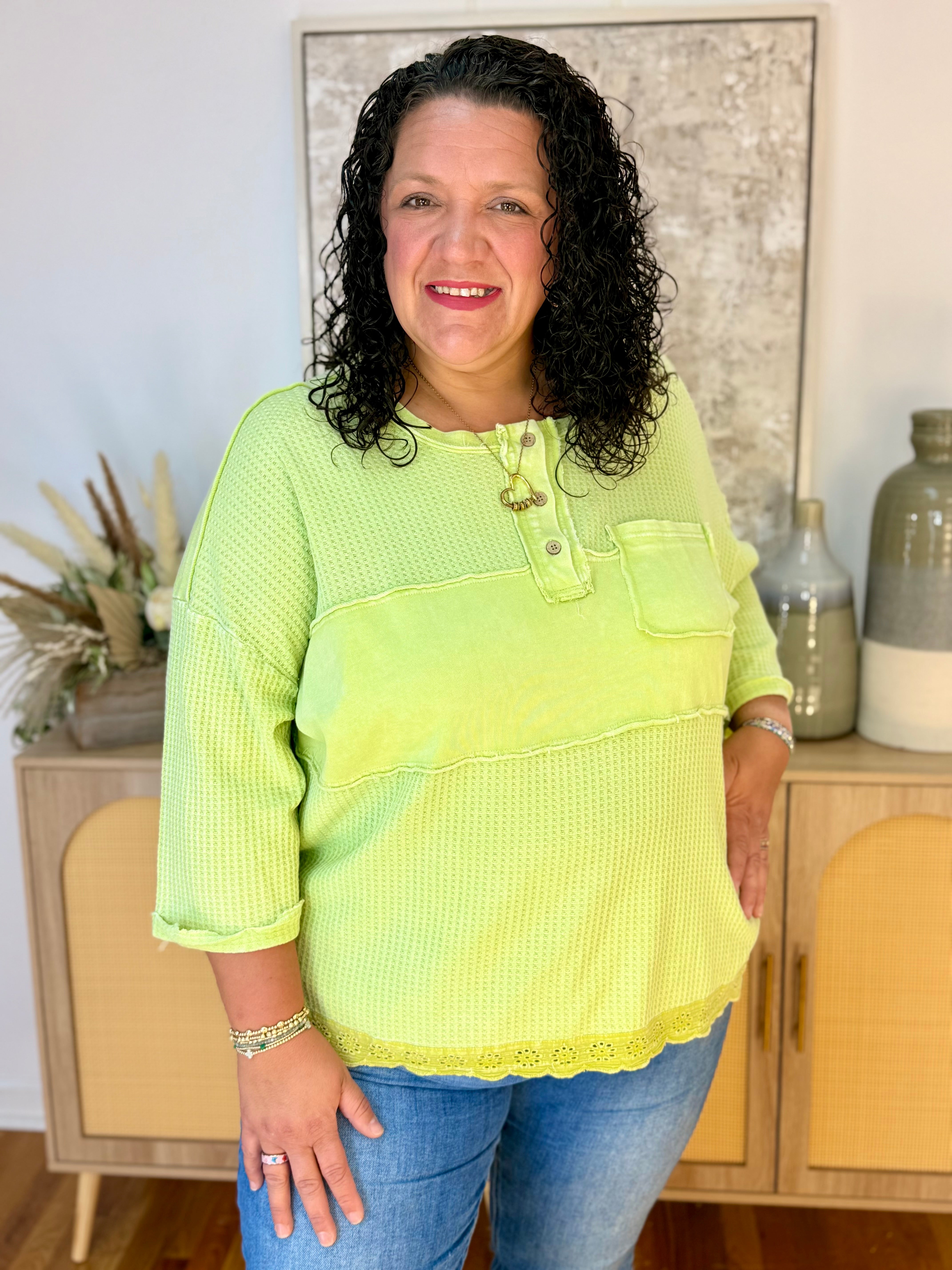 Honeydew Mineral Washed Top-110 Long Sleeve Top-The Lovely Closet-The Lovely Closet, Women's Fashion Boutique in Alexandria, KY