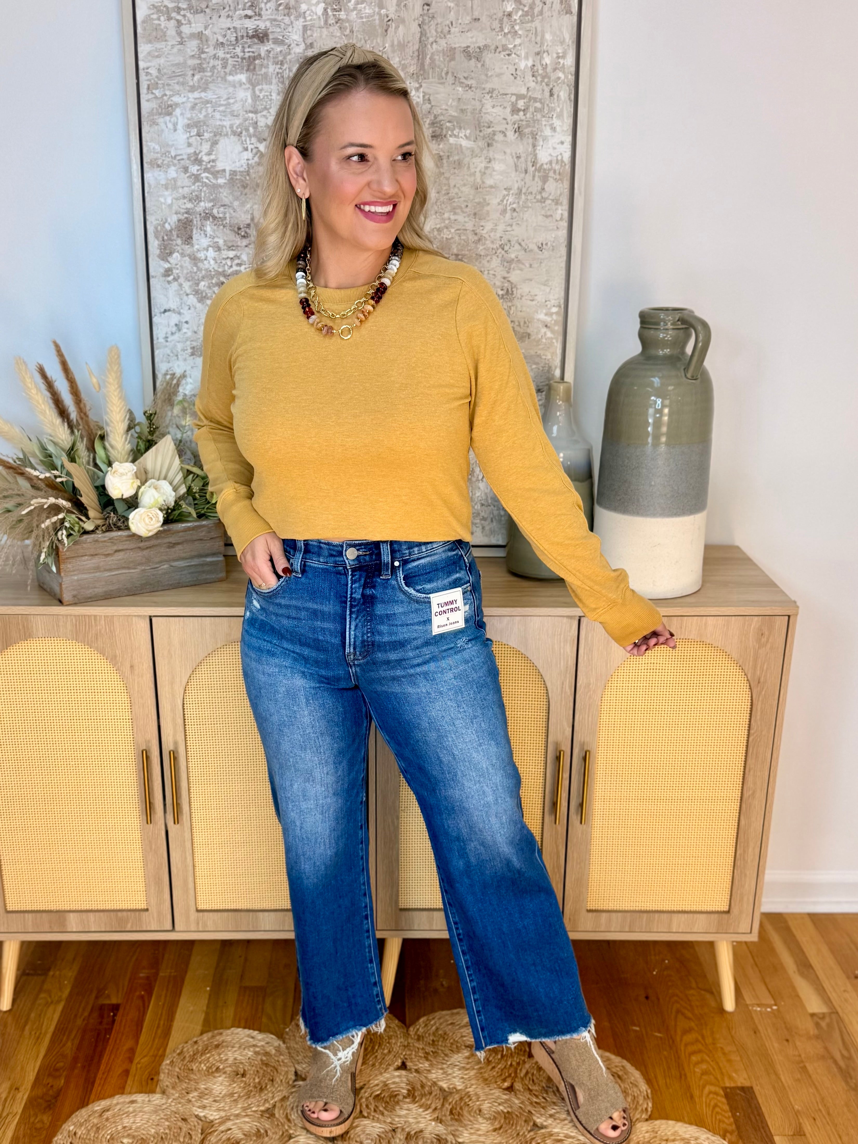 RISEN High Rise Ankle Wide Leg - Dark-210 Jeans-Risen-The Lovely Closet, Women's Fashion Boutique in Alexandria, KY
