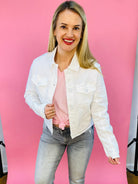 MICA WHITE DENIM JACKET-210 Jeans-Mica Denim-The Lovely Closet, Women's Fashion Boutique in Alexandria, KY