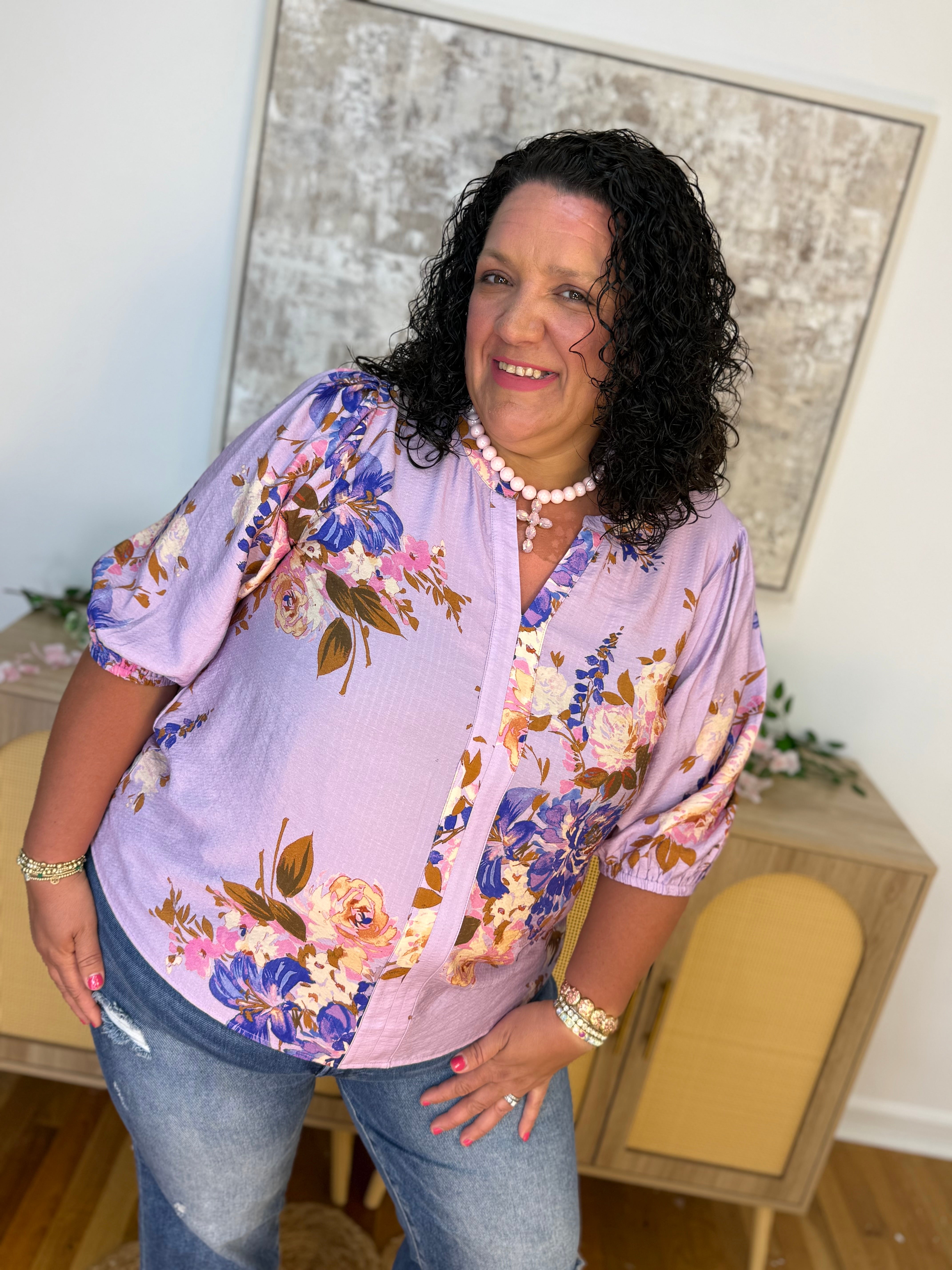 Secret Garden Blouse-110 Long Sleeve Top-Oddi-The Lovely Closet, Women's Fashion Boutique in Alexandria, KY