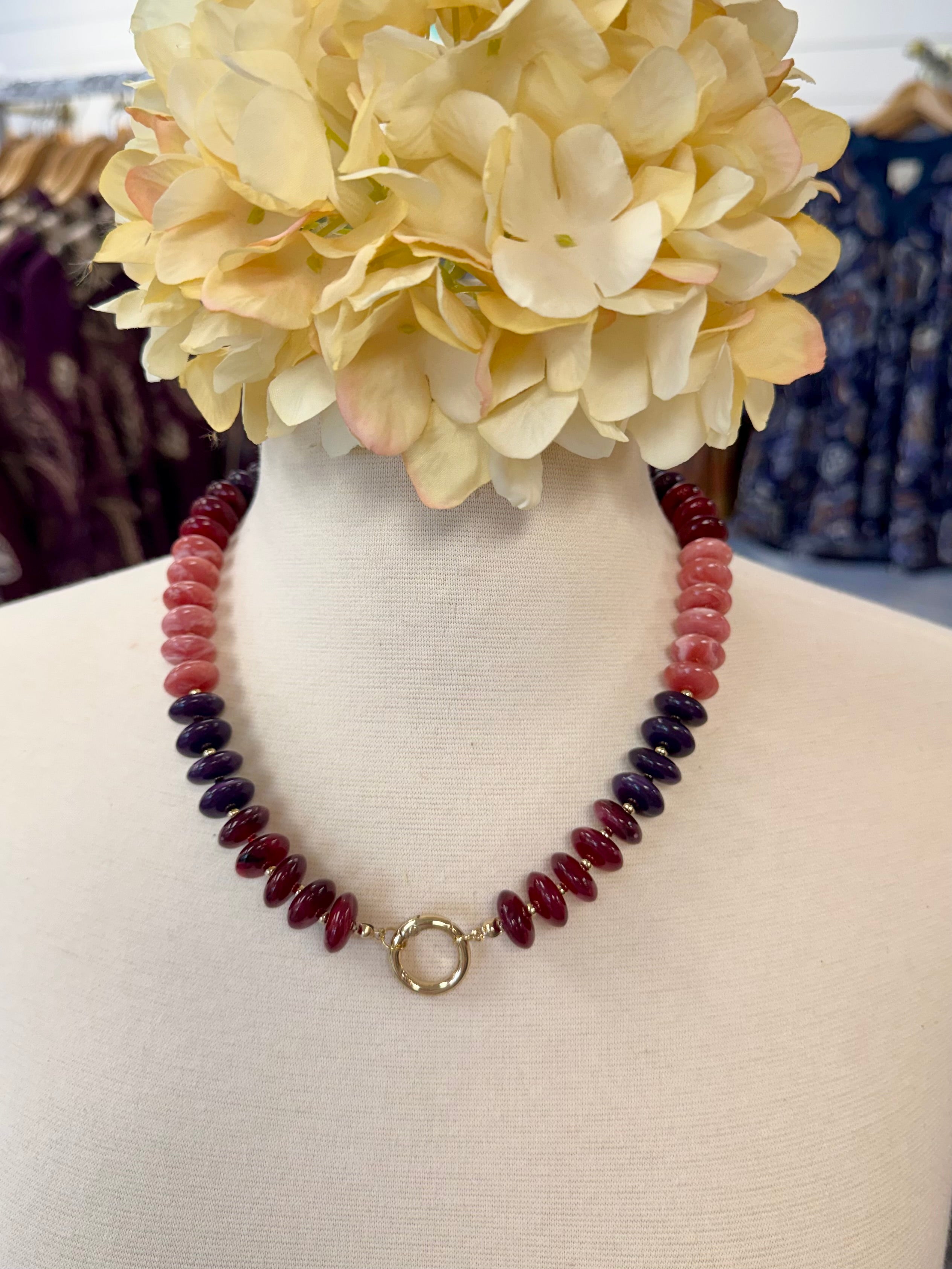 Blackberry Glaze Candy Bead Necklace-280 Accessories-Golden Stella-The Lovely Closet, Women's Fashion Boutique in Alexandria, KY