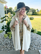 Onesize Waffle Hooded Cozy Knit Wrap - Honey-160 Cardigan/Kimonos-The Lovely Closet-The Lovely Closet, Women's Fashion Boutique in Alexandria, KY