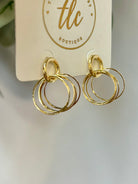 Gold Linked Rings Earrings-The Lovely Closet-The Lovely Closet, Women's Fashion Boutique in Alexandria, KY