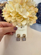 Square Faceted Post - Large - Dusty Lavender-280 Accessories-Golden Stella-The Lovely Closet, Women's Fashion Boutique in Alexandria, KY