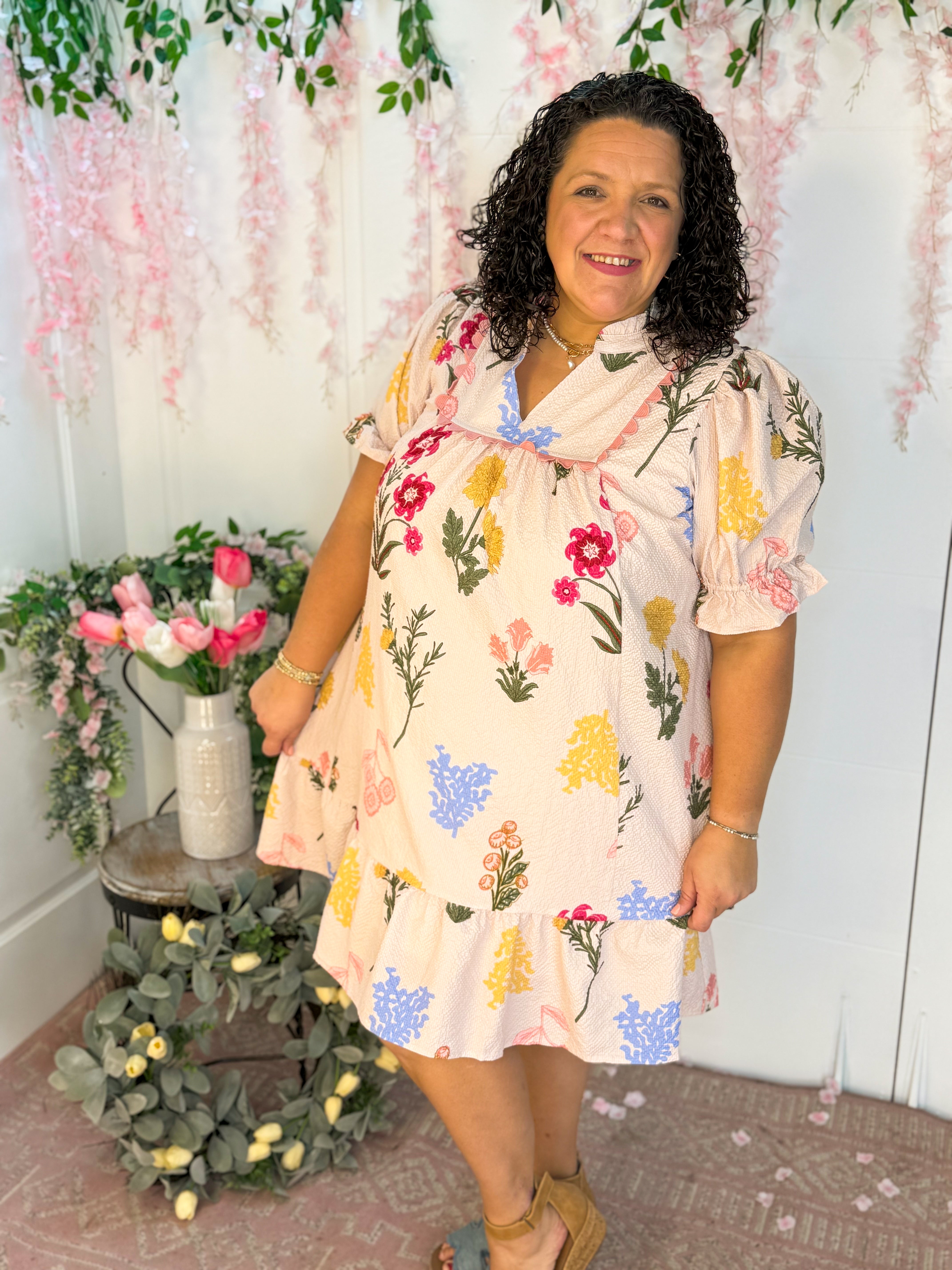 Springtime Dream Dress-180 Dresses-Umgee-The Lovely Closet, Women's Fashion Boutique in Alexandria, KY