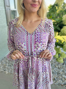 FINAL SALE Lavender Print Dress-180 Dresses-The Lovely Closet-The Lovely Closet, Women's Fashion Boutique in Alexandria, KY