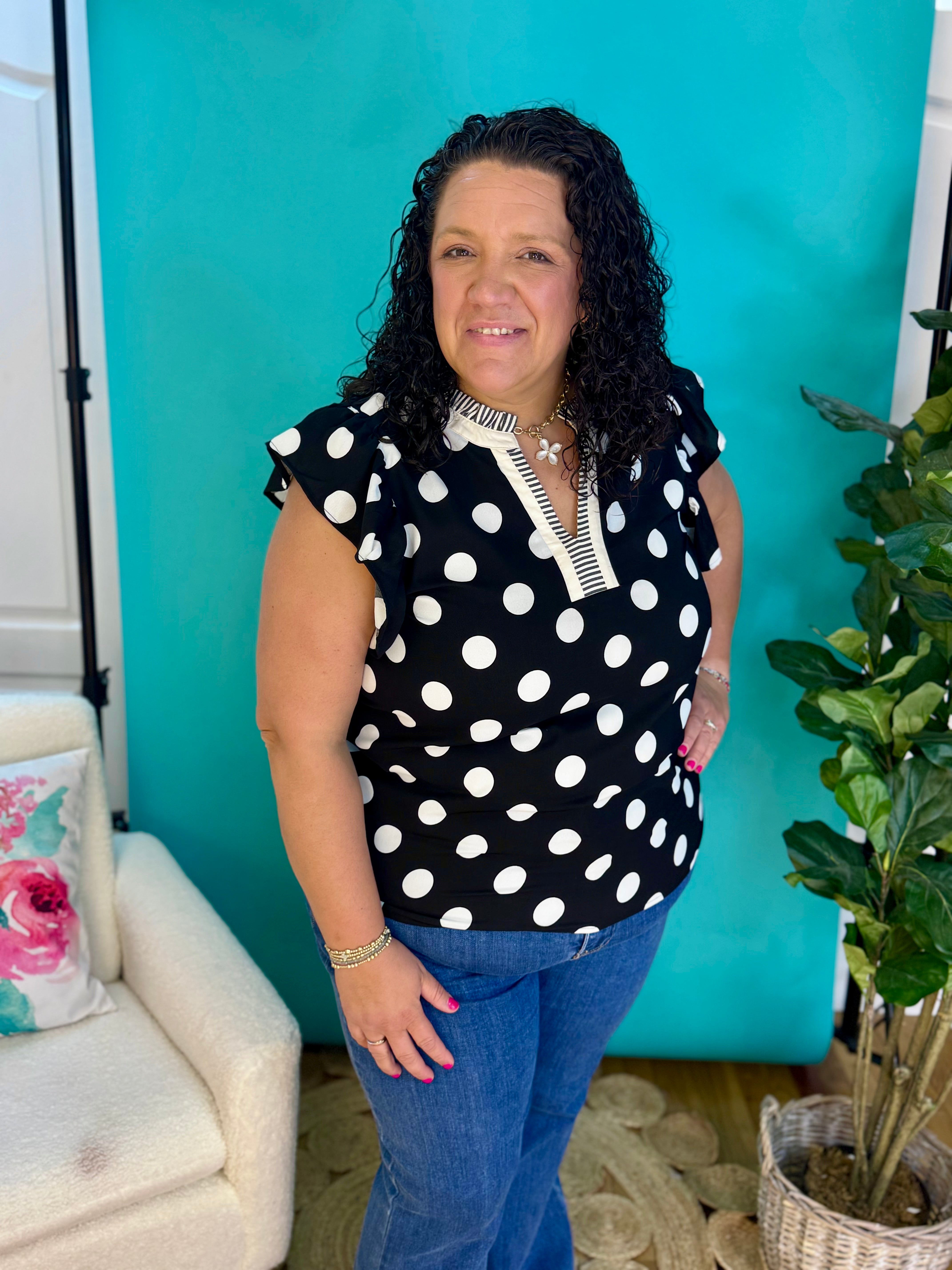 Pretty Little Dots Top-100 Short Sleeve Tops-Oddi-The Lovely Closet, Women's Fashion Boutique in Alexandria, KY