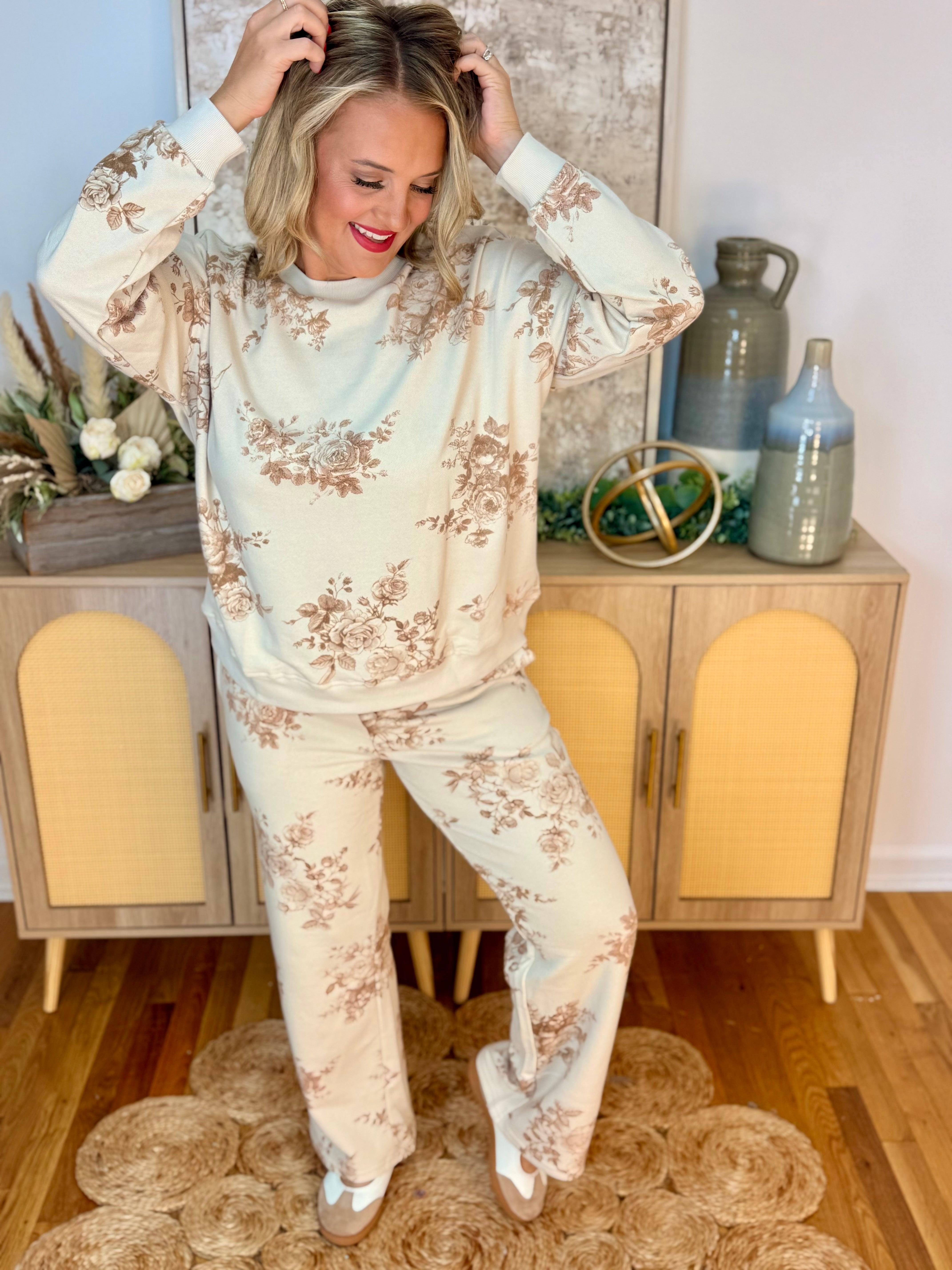 Falling for Floral Pullover-190 Rompers/Jumpsuits/Sets-Blu Pepper-The Lovely Closet, Women's Fashion Boutique in Alexandria, KY