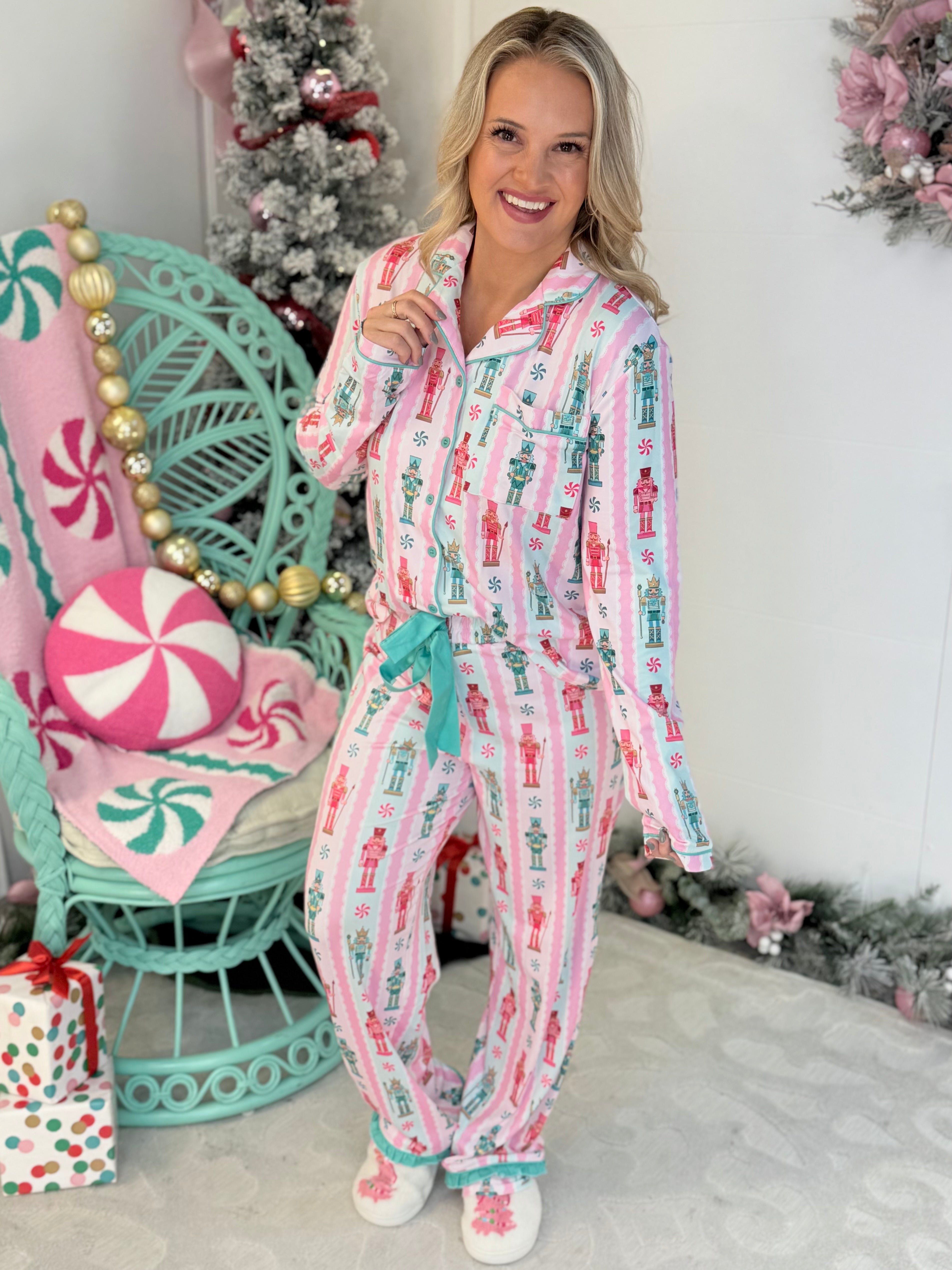 FINAL SALE PINK-mas PJ Set - Nutcracker Magic Ruffle-350 Holiday-Jess Lea-The Lovely Closet, Women's Fashion Boutique in Alexandria, KY