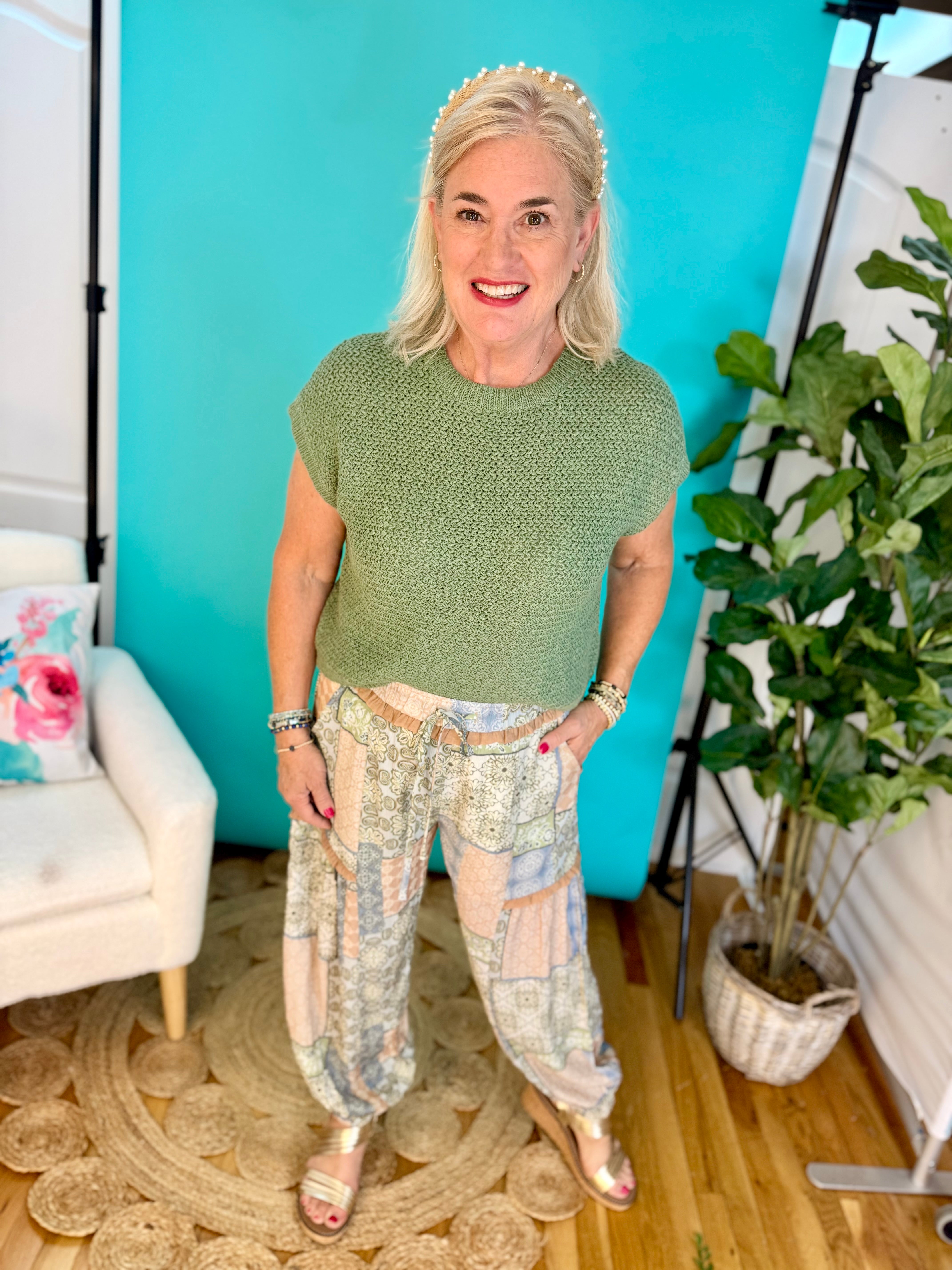 Patchwork Printed Joggers-240 Pants-eesome-The Lovely Closet, Women's Fashion Boutique in Alexandria, KY
