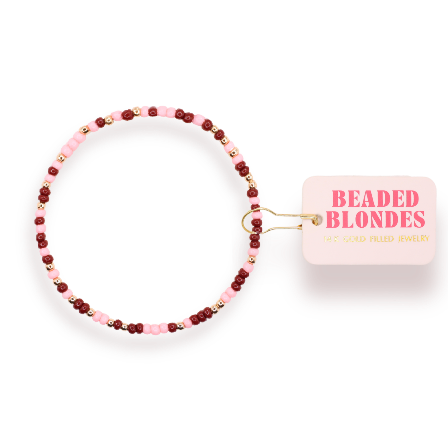 Cranberry Blush Sprinkle Bracelet: Standard 6.75 inch-bracelet-Beaded Blondes-The Lovely Closet, Women's Fashion Boutique in Alexandria, KY