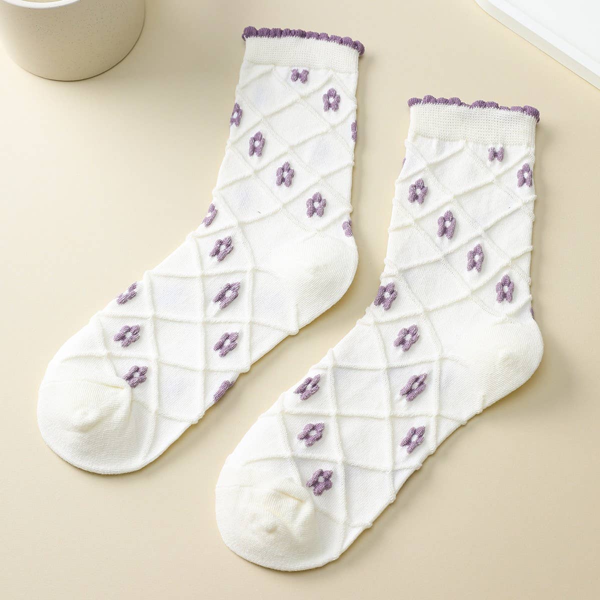 Pretty Petals Socks-280 Accessories-JOSSLYN by wall to wall-The Lovely Closet, Women's Fashion Boutique in Alexandria, KY